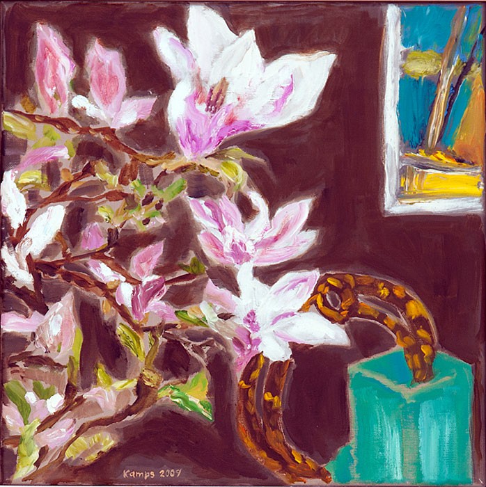 Magnolia  2009  Oel auf Leinwand  40 x 40 cm/16 x 16 in