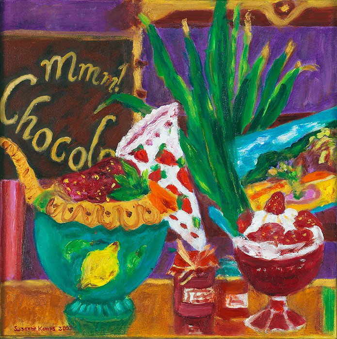 Mmm ! Chocolat  2008  Oel auf Leinwand  40 x 40 cm/16 x 16 in