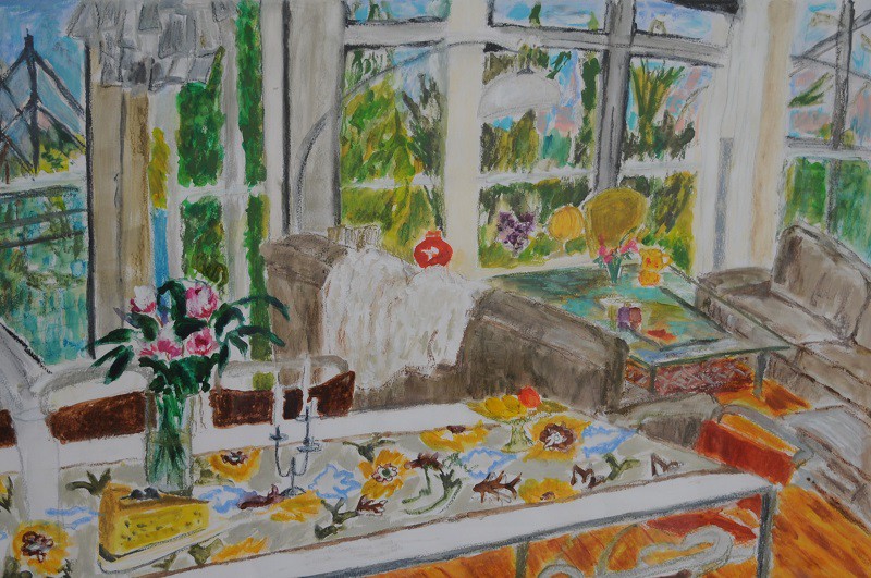 In the Tree House  2015  watercolour on paper  70 x 100 cm/28 x 39 in