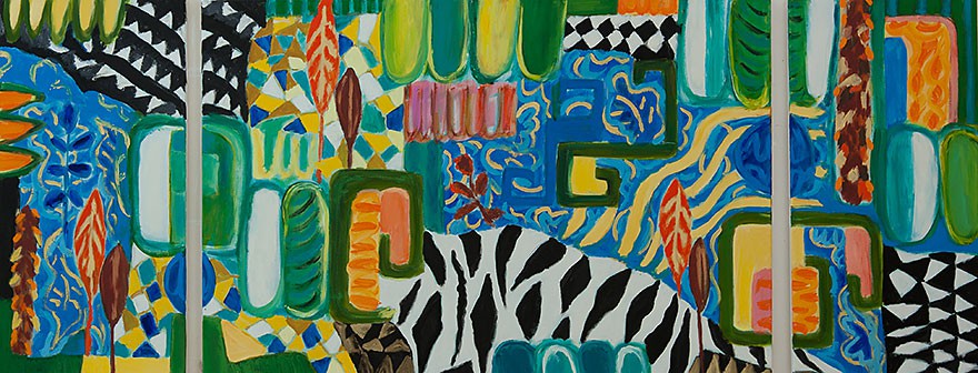 Zebra  2013  Oel auf Leinwand/3-teilig  80 x 200 cm/31 x 126 in