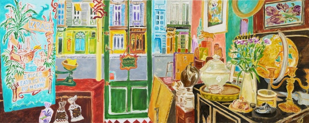 Vitrine parisienne - Dyptichon  2019-21  Oel auf Leinwand  80 x 200 cm/31 x 79 in