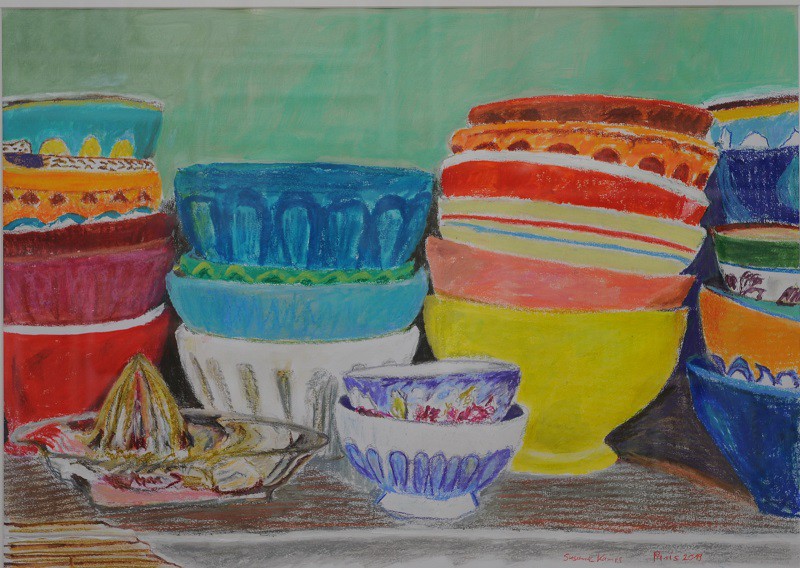 Des Grands Tasses  2019  watercolour on paper  50 x 70 cm/20 x 28 in